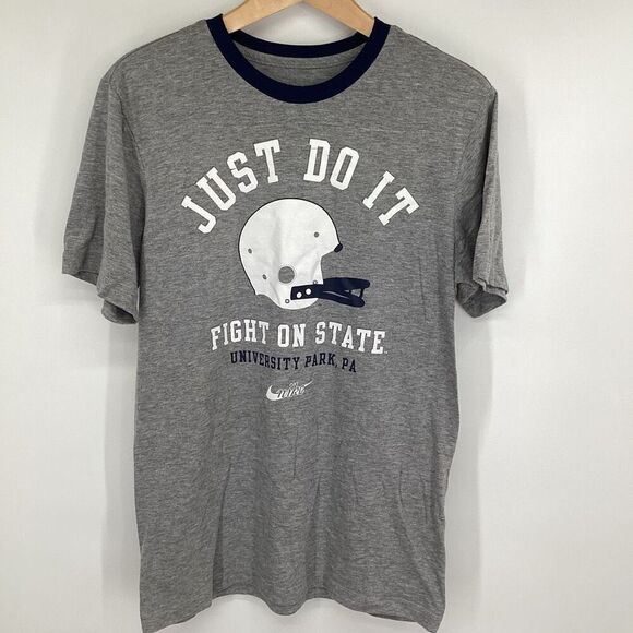 Men's Nike‎ Penn State Nittany Lions Football Tee Shirt Gray/white/navy small - Picture 1 of 7